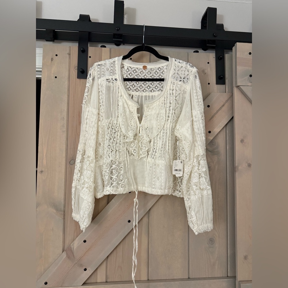 NWT Free People One Naya Lace Blouse - Picture 3 of 9